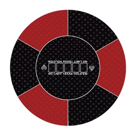 nuveti 24/31/47/55 inch Round Poker Mat for Texas Holdem | Portable Poker Table Top with Art Deco Layout Print 8 Player Game Layout Mat to Play Cards, Poker Games, Blackjack, Casino