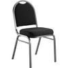 National Public Seating Dome-Back Stacking Chairs, Fabric, Ebony Black/Silvervein