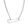 Romlibr Safety Pin Necklace for Women,Dainty Simple Y Necklace Small