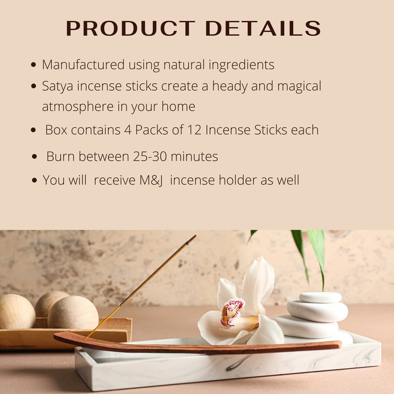 Original Satya Nag Champa Tulsi Incense Sticks | with M&J