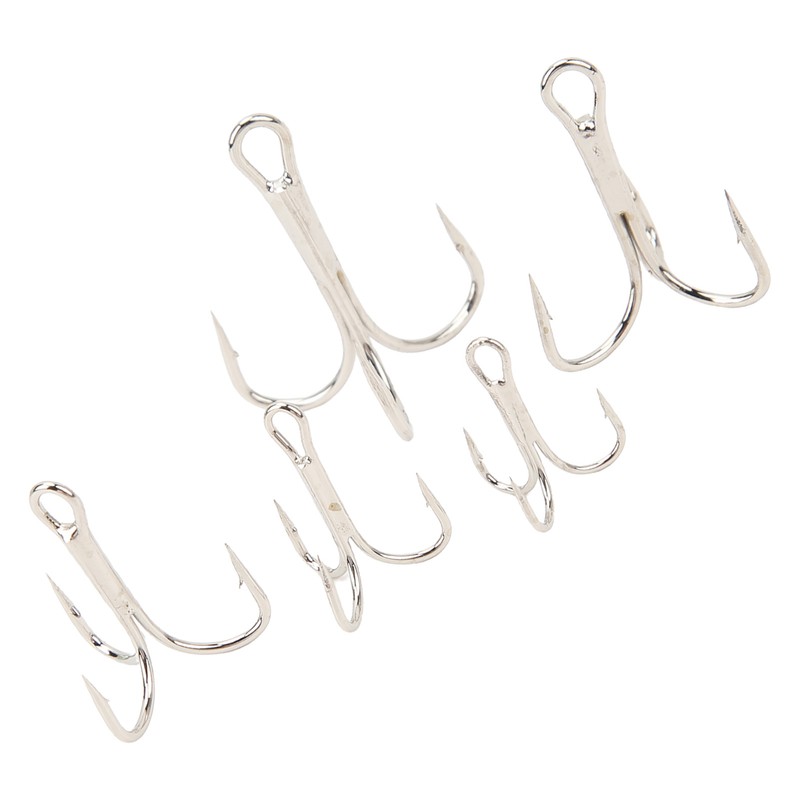 120PCS Treble Fishhooks Set High Carbon Steel High Strength Treble