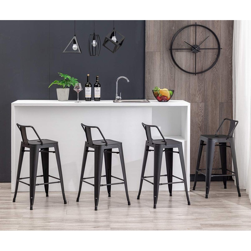 HAOBO Home 30" Low Back Metal Counter Stool Height Bar