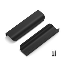 LONTAN LS7027SNB Pack of 10 Furniture Handles, Brushed Nickel Kitchen Door Handles, Aluminium Handle, Modern Cupboard Door Handles, Centre Hole 128 mm
