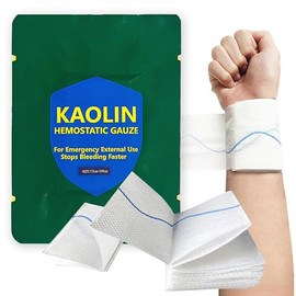 Quick Clot Gauze,First Aid Advanced Stop The Bleed Kit Combat Flexible Hemostatic Gauze-Bleed Stop Faster Wound Packing Medical -Stops Bleeding Fast with Kaolin- 3 inches x 5 feet (1)