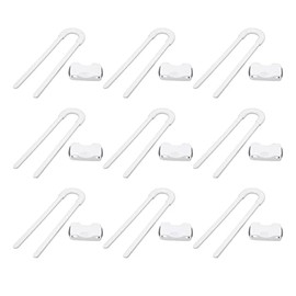 Seguros para Puertas y Cajones Bebé de 12 Piezas, Pestillos a Prueba de Niños en Forma de U para la Ventana del Cajón de la Puerta de Almacenamiento(Blanco)