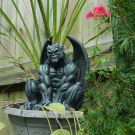BELLA HAUS DESIGN Brutus The Gothic Gargoyle Statue 4” x 8” - Polyresin Indoor Outdoor Décor Gargoyle Sculpture – Medieval Gargoyle for Mantel Office Garden Decoration