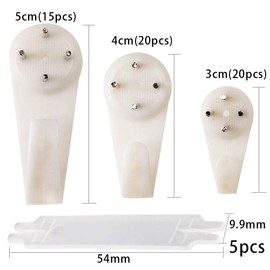 Picture Hooks (60 PCS) Picture Hanging Kit Assorted Picture Hanging Hooks Non-Trace Hard Wall Hanger Hook White Picture Hanger Set