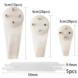 Picture Hooks (60 PCS) Picture Hanging Kit Assorted Picture Hanging Hooks Non-Trace Hard Wall Hanger Hook White Picture Hanger Set