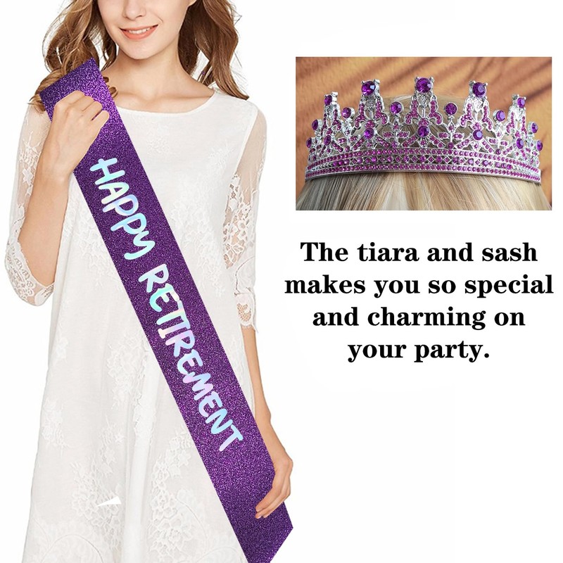 Happy Retirement Tiara and Sash Retirement Party Decorations Tiara Women