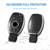 Flensent Key Fob Cover with Keychain for Benz A C