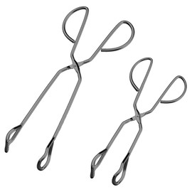 HINMAY 10" 13" Stainless Steel Kitchen Tongs, Heavy Duty Non-Slip Comfortable Grip Metal Scissor Tongs for Cooking, Grilling & Serving, Set of 2