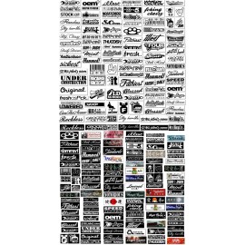 OwnTheAvenue 215Pcs Automotive Sponsor Style JDM Decals Stickers Pack V3 Car Racing Drift Lot