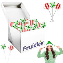 Fruidles Christmas Sweet Ball Lollipop, Mixed Fruit Flavor, Made in Brazil, Individually Wrapped, 17g Pops (5 Pounds (Bulk))