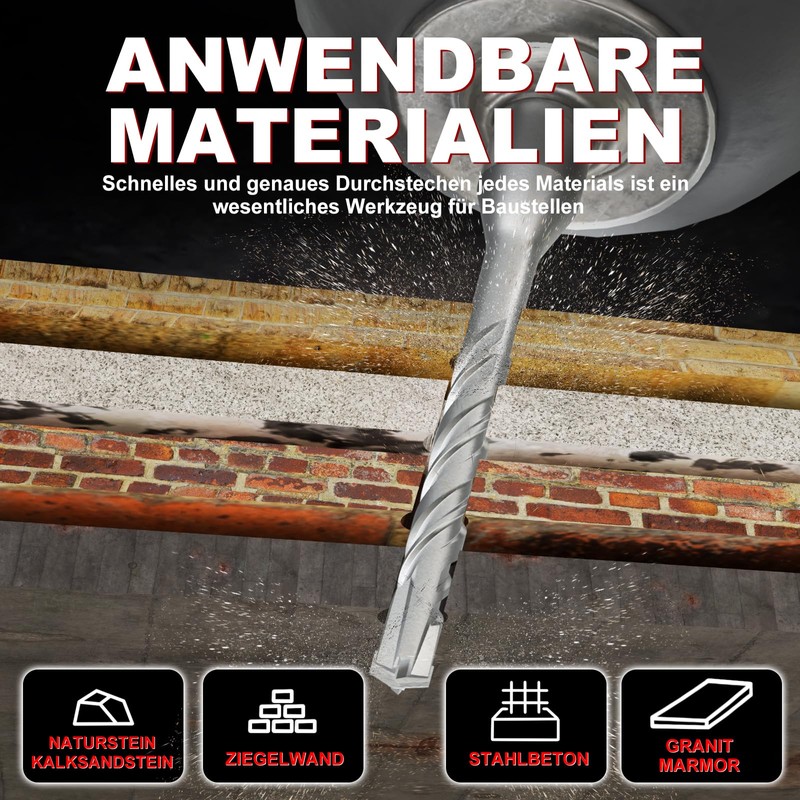 METOTY SDS Plus Drill Bit 30 mm x 260 mm,