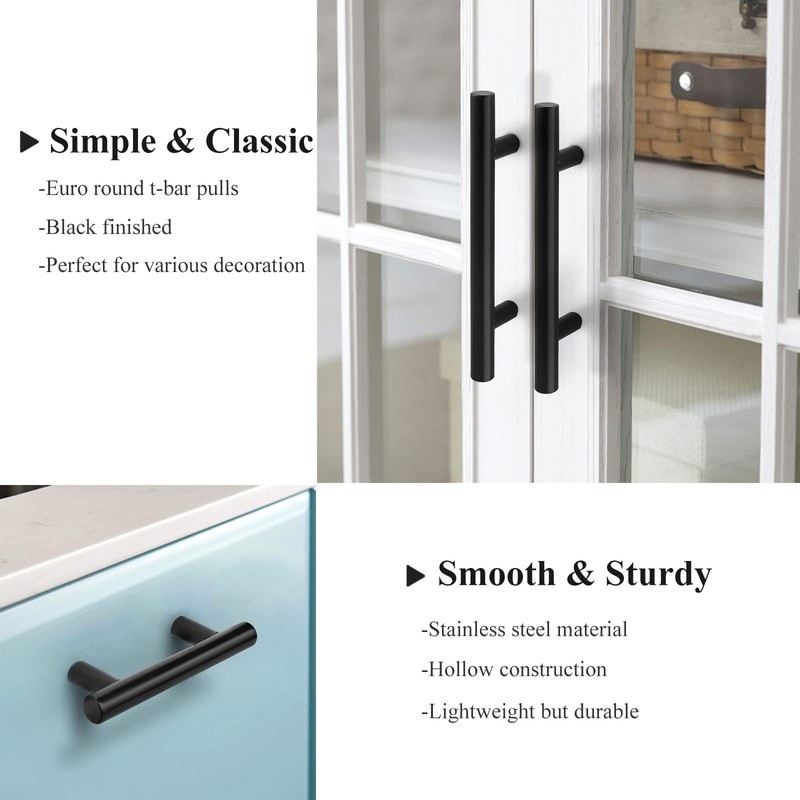 Probrico (12 Pack 2.5 inch Hole to Hole Modern Cabinet