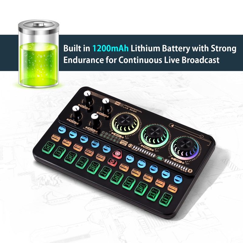 SK900 Multi-function Mixer Portable Digital Sound Card Kit Professional Live