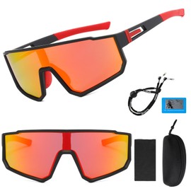 Fast Glasses Bicycle Sunglasses Men's Polarised Cycling Glasses Women's Sports Glasses UV400 Protective Glasses Running Glasses Windproof Cycling Glasses for Cycling Driving Running Golf Ski