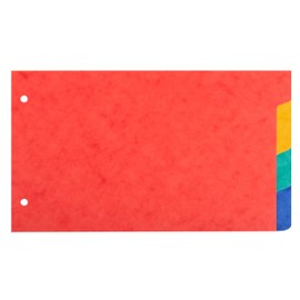 Exacompta - Ref 704E - Pack of 10 dividers for Index Cards Made of Genuine Soft Glossy Card 225 g/m2 FSC® with 4 Neutral tabs - 2 Rings - File Format 125x200 mm