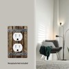 1 Gang Duplex Brown Wooden Barn Doors Receptacle Wall Plate