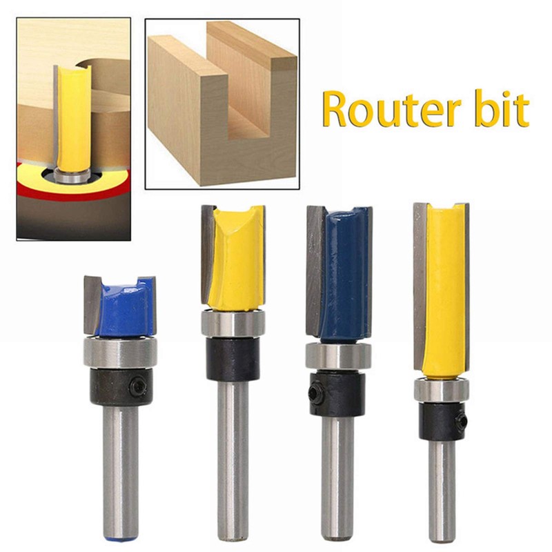 ExcInter 4Pcs 1/4'' Shank Flush Trim Pattern Router Bit Template