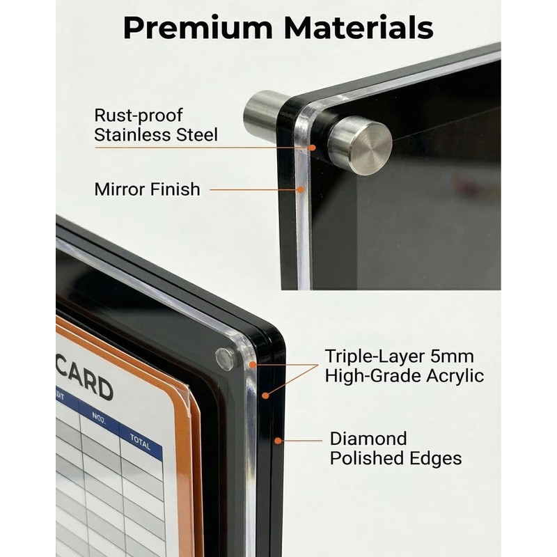 Fletzorb 9x15 Acrylic Golf Scorecard Frame and Photo Holder, Wall