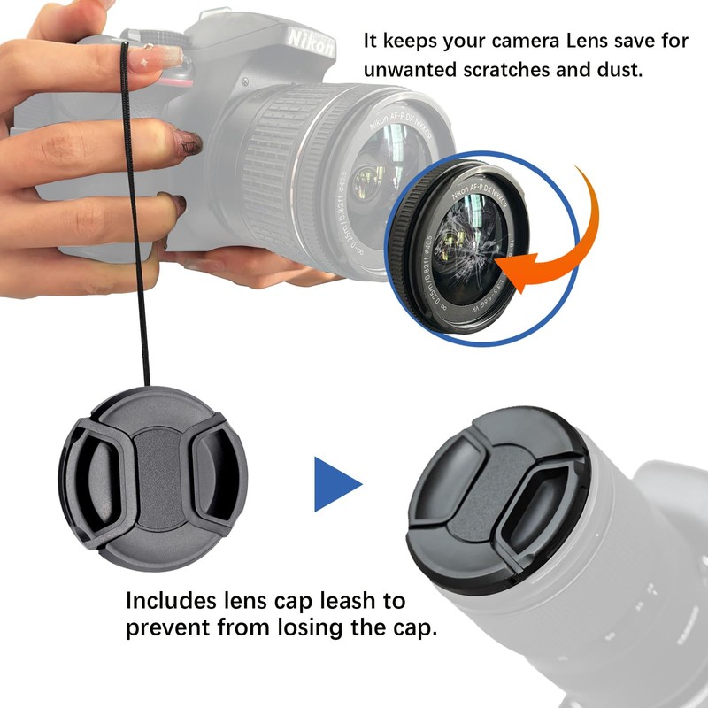 40.5mm Lens Cap Center Snap on Lens Cap Suitable for