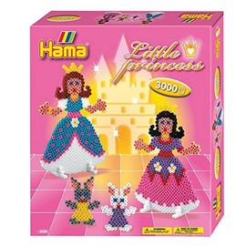 Hama Perlen 3230 Geschenk-Set Prinzessinnen mit ca. 3.000 Midi Bügelperlen mit Durchmesser 5 mm, Motivvorlagen und Stiftplatte, inkl. Bügelpapier, kreativer Bastelspaß für Groß und Klein