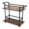 FFanhia Industrial Bar Carts/Serving Carts/Kitchen Carts/Wine Rack Carts w/Wheels with