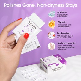 Gellen Gel Nail Polish Remover Pads: Acetone Nail Polish Remover Pads, 400 Pack Professional Individually Wrapped Travel Bulk Set to Remove Gel Fingernail Polish for Home & Salon Supplies