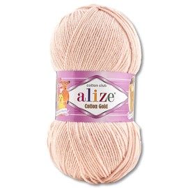 Alize 100 g Cotton Gold Premium Wool in 59 Colours, Summer Wool, Yarn, Knitting, Amigurumi (401 | Pale Pink)