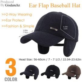 Gisdanchz Cap Mit Ohrenklappen,Baseball Cap,Cap Ohrenklappen Basecap Herren Caps Winter Marine