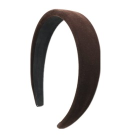 Velour Headband Women's Wide Velour Hair Accessory, Korean Fashion, Simple, Solid, Glossy, Stylish, Retro, Autumn, Winter, Dull Color, Hair Band, Tea, Coffee