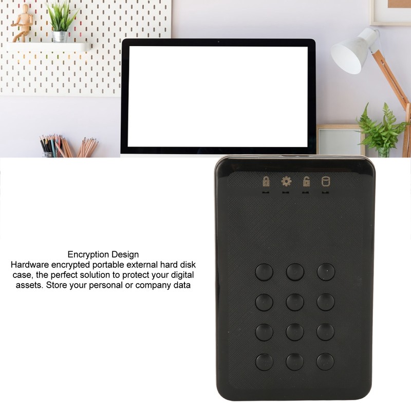 Encrypted Hard Drive Enclosure 2.5inch USB3.0 SATA Password Access Hardware