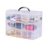 Lesbin 3-Tier Craft Storage Box, 30 Compartments Clear Plastic Craft