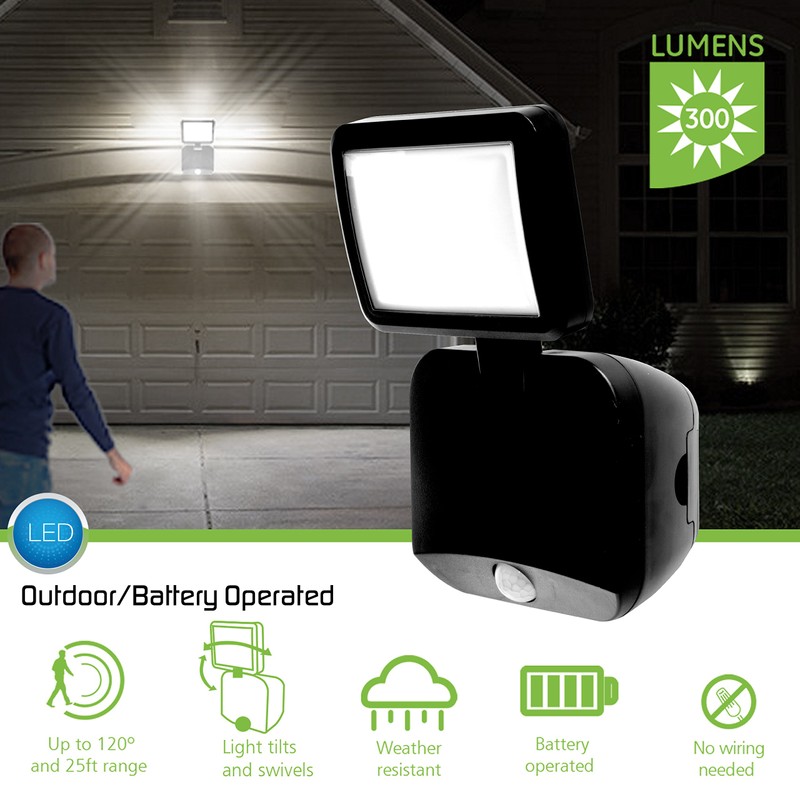 Energizer 40777-S1, Single-Head Security Light Tilts & Swivels Motion-Activated LED