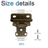 INCREWAY Overlay Cabinet Hinge, 4PCS Cupboard Door Hinge Concealed Wardrobe