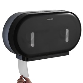 Commercial Twin Jumbo Toilet Tissue Dispenser, 9” Double Toilet Paper Roll Holder Wall Mount, Industrial Tissue Dispenser with Key Lock,Tissue Holder with Dual Dispenser for Bathroom,Office,School