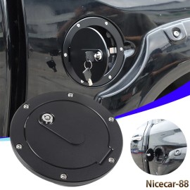 Nicecar-88 Aluminum Car Gas Fuel Cap Door Tank Lock Cover For Toyota Tundra 2007-2021