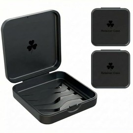 ARGOMAX Aligner Case, Caja de retención, ortodoncia de 2 piezas (Negro, Moderno, 7.8 x 2.3 cm)