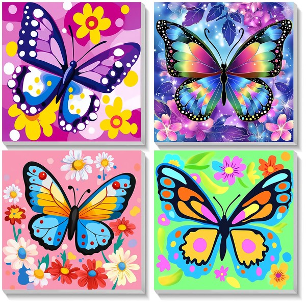 TOSTOG 4 Pack Paint by Number for Kids with Wooden