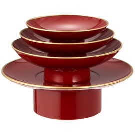Mitani 3867 Yamanaka Lacquerware, Yamanaka Lacquerware, Vermilion Lacquer, Oval Slaughter, Gold Painted