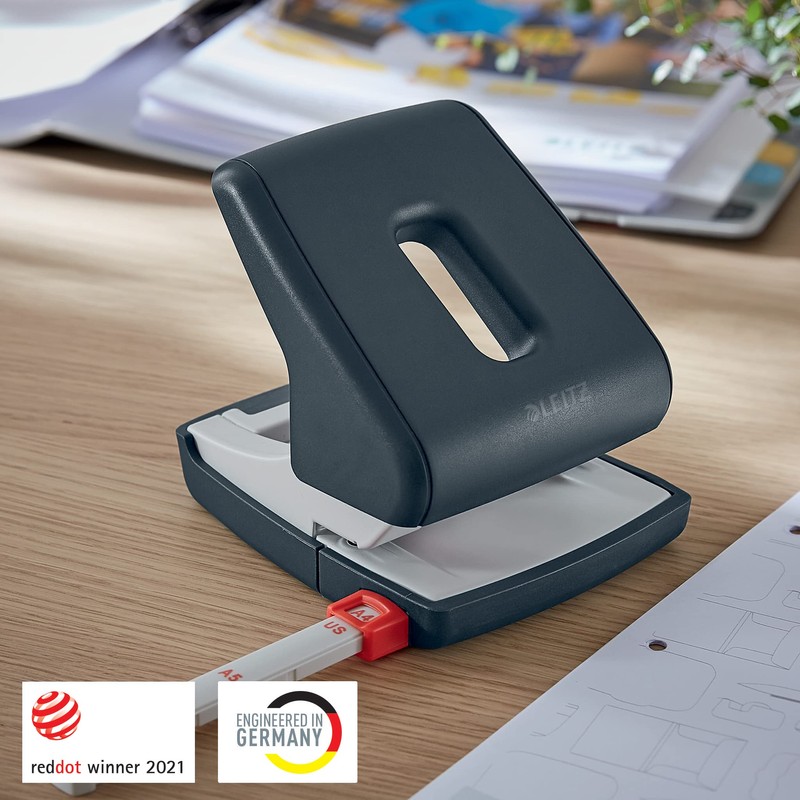 Leitz Hole Punch, 30 Sheet Capacity, Cosy Range, Velvet Grey,