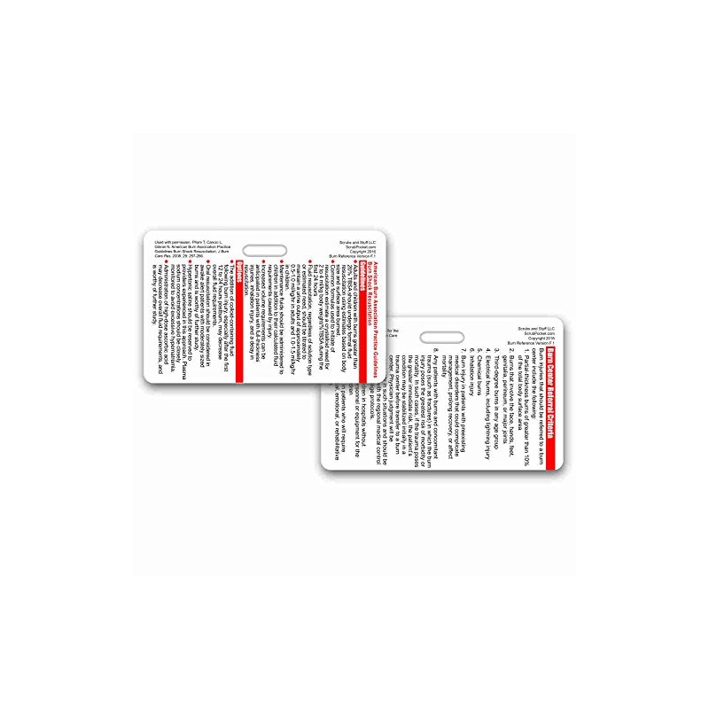 Burn Guidelines Refferal Criteria Horizontal Badge Reference Card (1 Card)