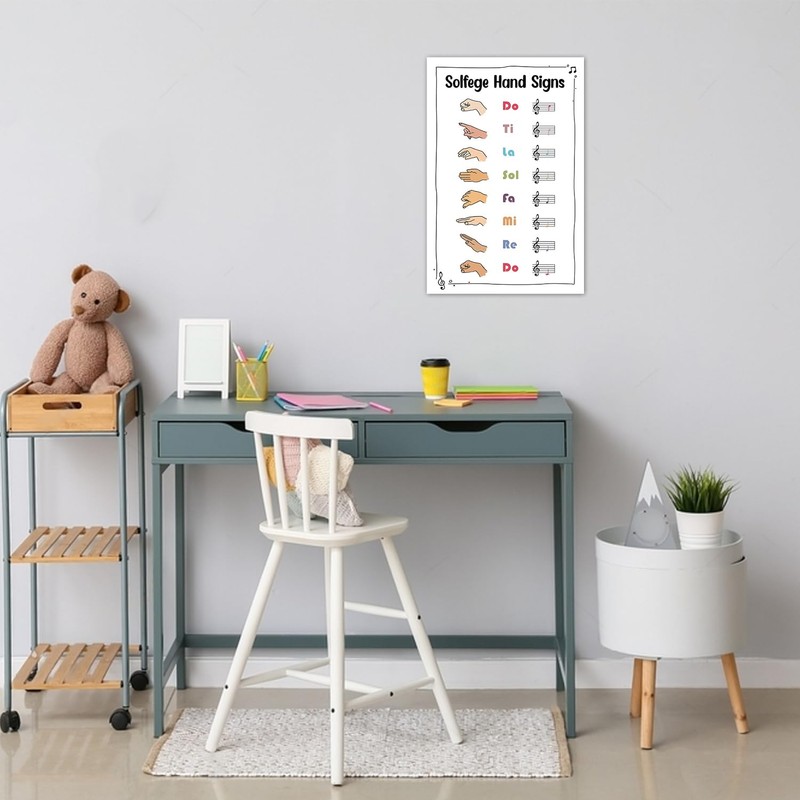 Skin Tones Hands Sign Poster, 16"x24" Music Classroom Print, Piano