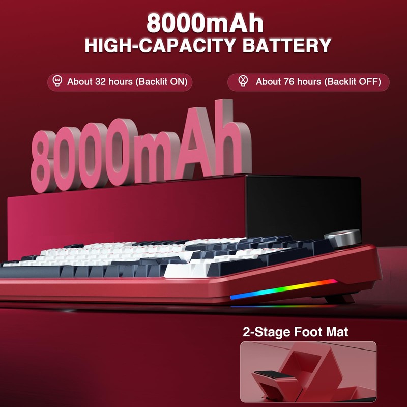 AULA F108 PRO - Wireless Mechanical Keyboard with Screen&Knob,Hot Swappable