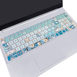 WSLUCKO Silicone Keyboard Cover Skin for 15.6 HP Pavilion & HP Laptop 15-eg 15t-eg 15-eh 15-er Model Series, HP Laptop 17 17-cn 17-cp 17z-cp Model Series,Peony
