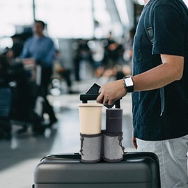 Cup Holder for Luggage - Travel Cup Holder Bag,Oxford Cloth Drink Carrier, Luggage Drink Holder, Suitcase Cup Holder Storage Organizer