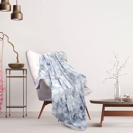 PiccoCasa Soft Faux Fur Blanket Throw - Reversible Tie-dye Luxury Shaggy Throw Blanket for Sofa, Couch and Bed - Plush Fluffy Fleece Blankets As Gifts 130 x 150 Cm, Gray