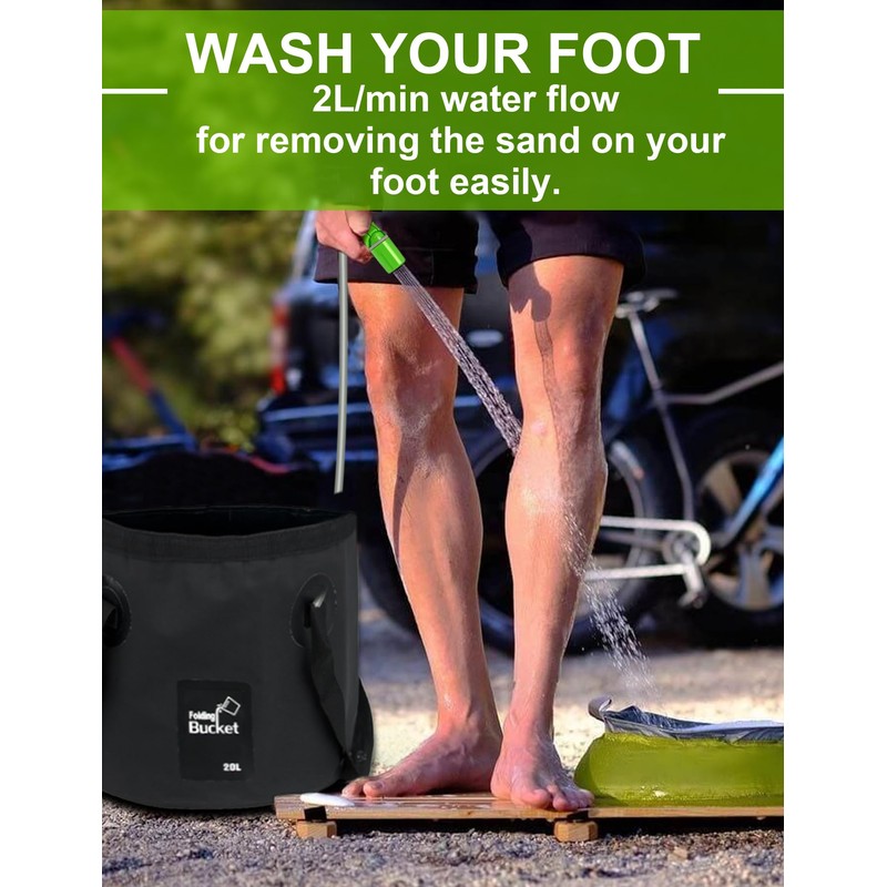 LIBERRWAY Camping Shower Head for Washing Bicycle Car Dog
