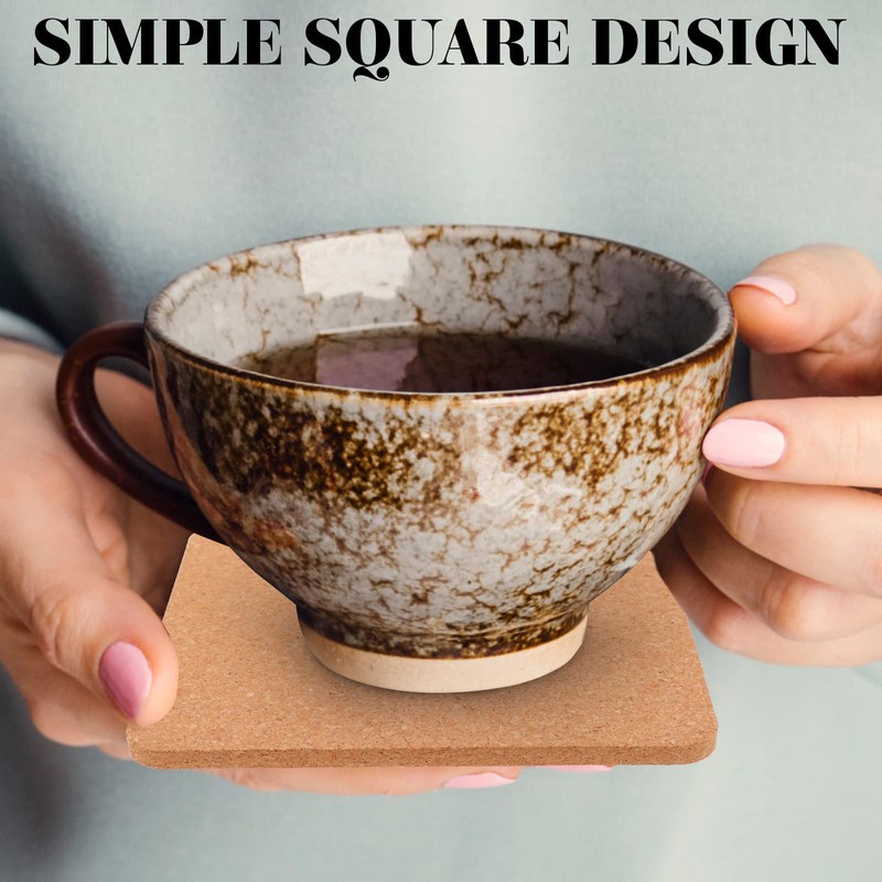 WINOMO Coasters Set of 20 Square Cork Coasters Absorbent Cup